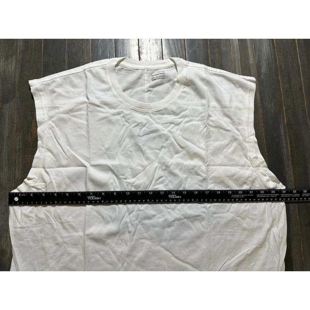 Standard Cloth White Cotton Muscle Tee Sleeveless T-Shirt
